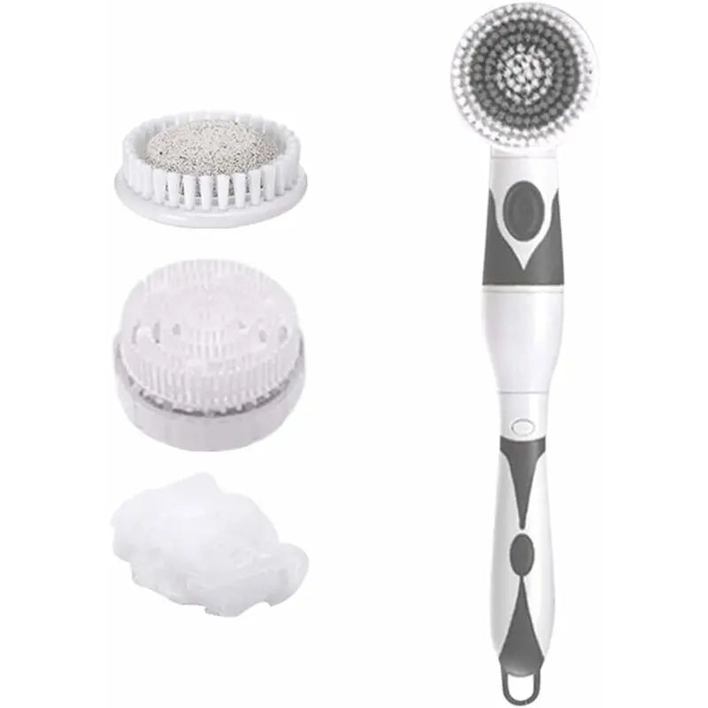 4 In 1 Waterproof Electric Bath Brush Multifunctional Body Cleaning Brush Back Massage Scrubber With 4 Brush Heads Wholesale Hub