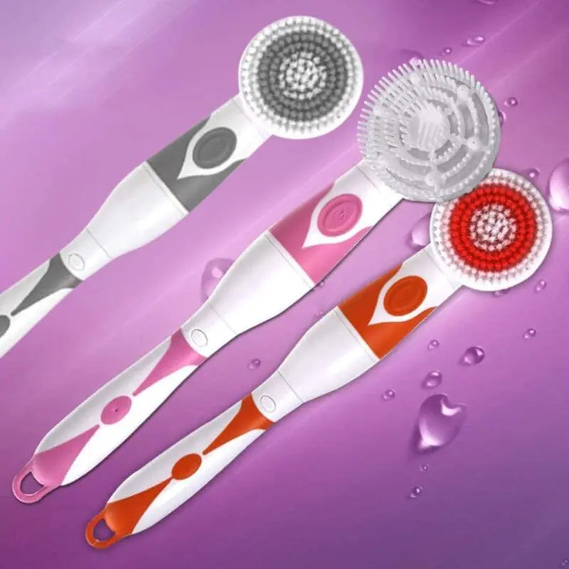 4 In 1 Waterproof Electric Bath Brush Multifunctional Body Cleaning Brush Back Massage Scrubber With 4 Brush Heads Wholesale Hub