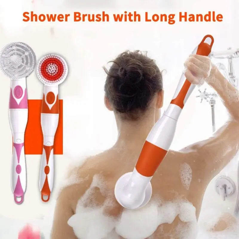 4 In 1 Waterproof Electric Bath Brush Multifunctional Body Cleaning Brush Back Massage Scrubber With 4 Brush Heads Wholesale Hub