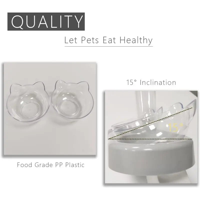 Cat Bowl, 15° Tilting Cat Water Bowl, Automatic Cat Bowl, Cat Feeders And Waterers, Non-Slip Cat Bowl, Cat Bowl Wholesale Hub