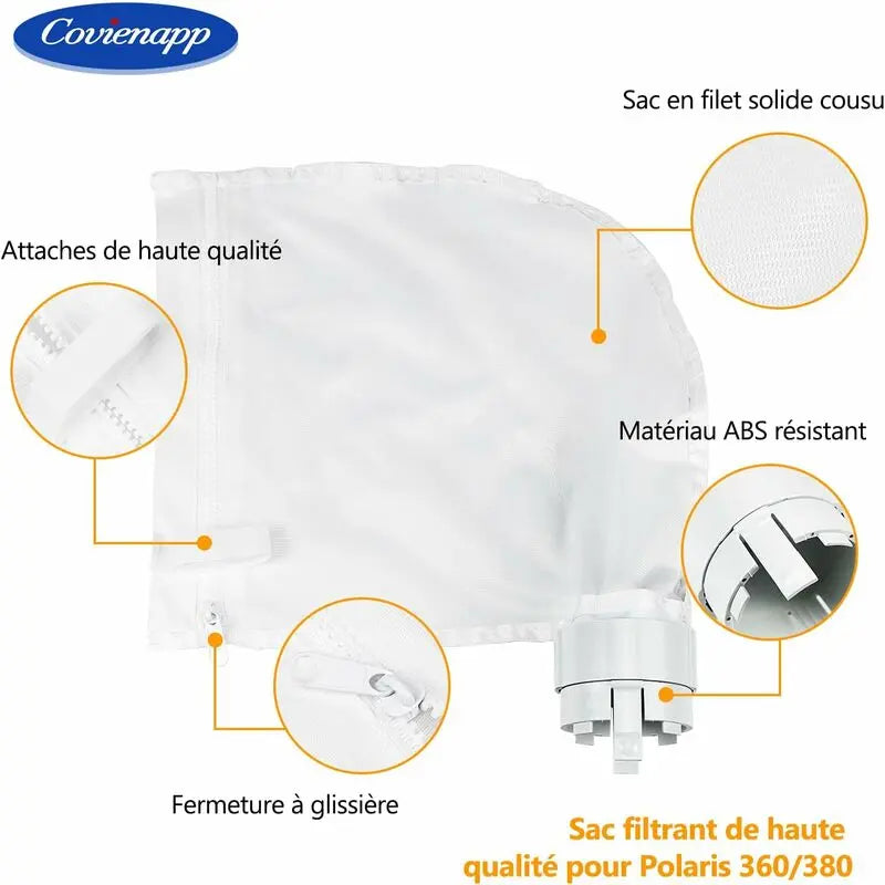 2 Pack Pool Cleaner Filter Bags Fits Polaris360 And 380 Pool Cleaner Zippered And Adjustable Design In White Wholesale Hub