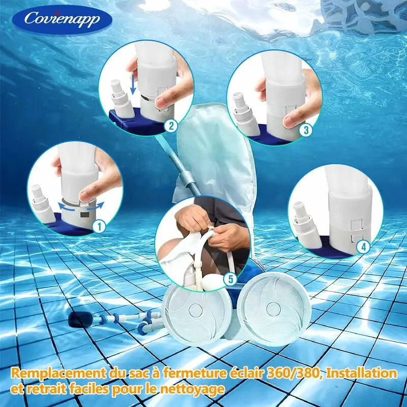 2 Pack Pool Cleaner Filter Bags Fits Polaris360 And 380 Pool Cleaner Zippered And Adjustable Design In White Wholesale Hub