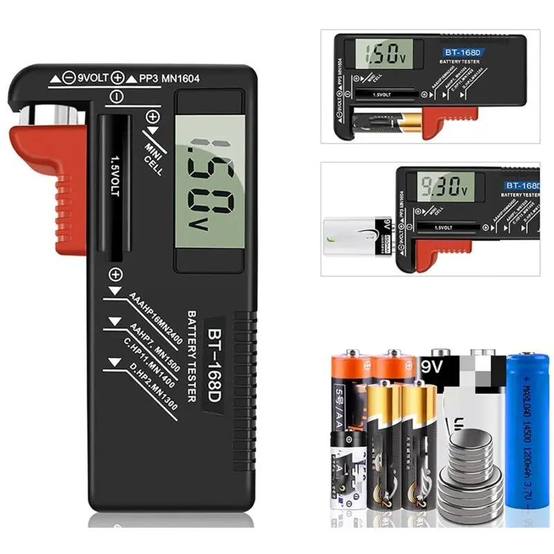 Digital Battery Tester, Universal Battery Tester, Battery Tester, For Aa, Aaa, C, D, Pp3, 9V, 1.5V, Button Cell Wholesale Hub