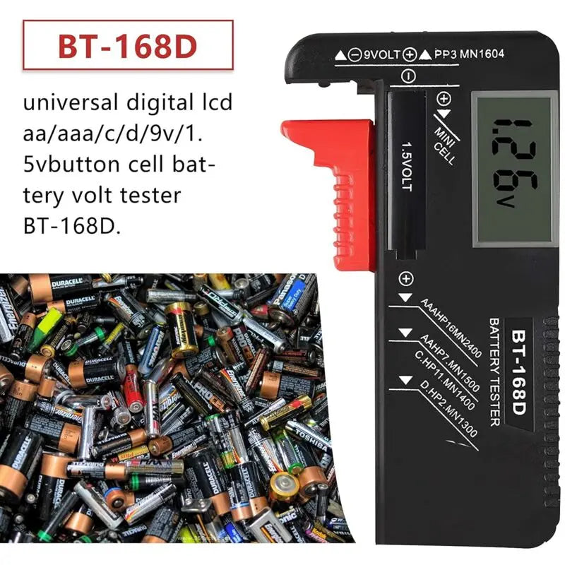 Digital Battery Tester, Universal Battery Tester, Battery Tester, For Aa, Aaa, C, D, Pp3, 9V, 1.5V, Button Cell Wholesale Hub