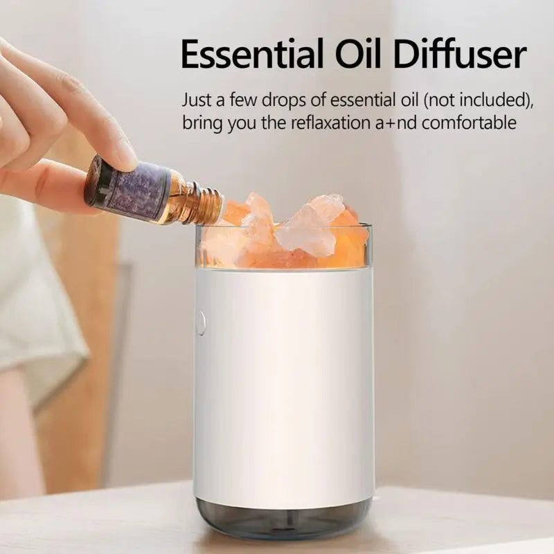 Crystal Salt Stone Humidifier Colorful Light 260Ml Portable Mist Humidifier Quiet Usb Essential Oil Diffuser Cool Mist Wholesale Hub