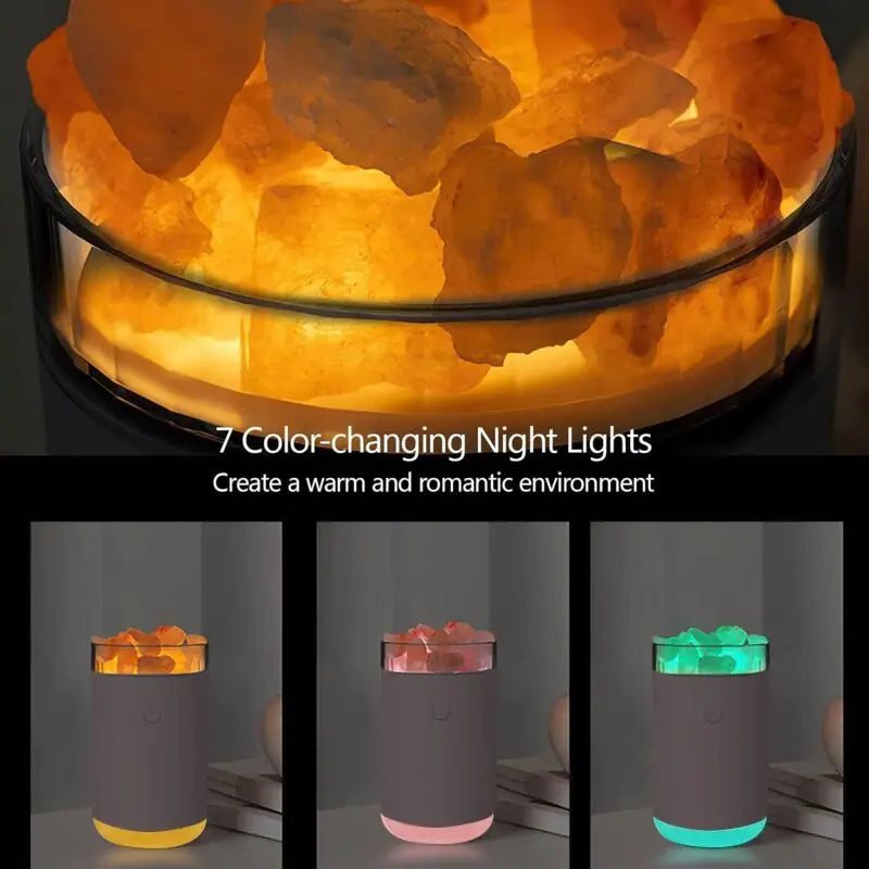 Crystal Salt Stone Humidifier Colorful Light 260Ml Portable Mist Humidifier Quiet Usb Essential Oil Diffuser Cool Mist Wholesale Hub