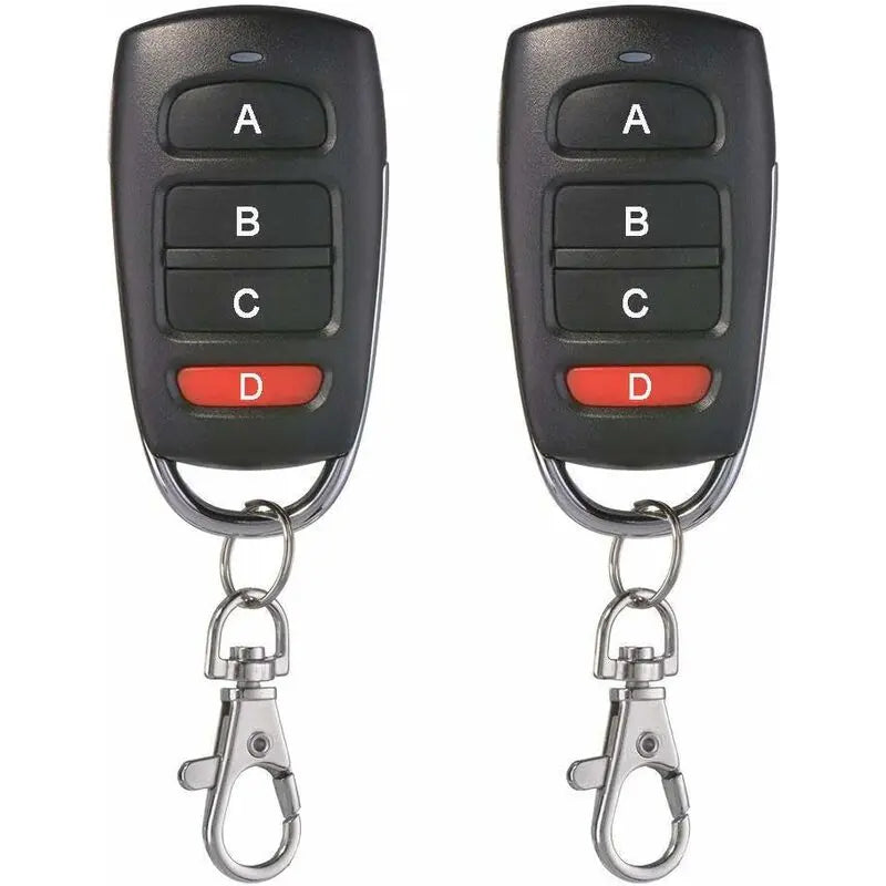 2 Pack Universal Garage Door Cloning Key Fob Remote Control 433Mhz 4 Button Cloner For Garage Door Electric Door Etc Wholesale Hub