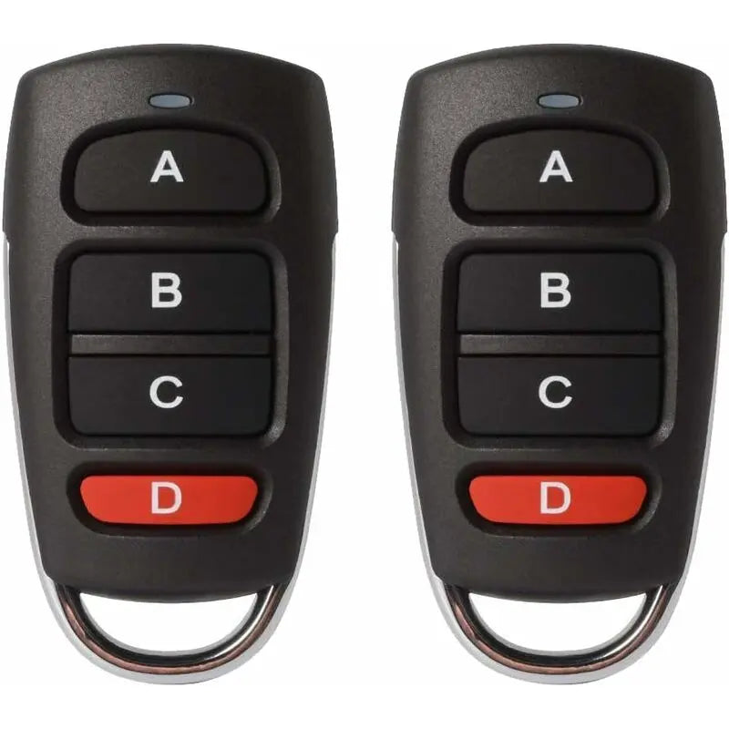 2 Pack Universal Garage Door Cloning Key Fob Remote Control 433Mhz 4 Button Cloner For Garage Door Electric Door Etc Wholesale Hub