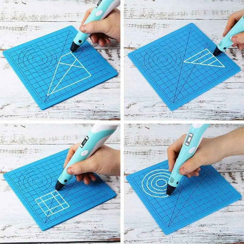 3D Printing Pen Mat, 3D Pen Silicone Mat With Multi-Shaped Base Art Craft And 2 Silicone Caps For Kids, Adults, Wholesale Hub
