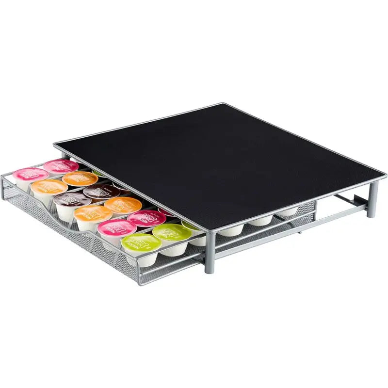 Coffee Capsule Holder - Stand For 36 Stackable Capsules - Mesh Drawer Shelf Wholesale Hub
