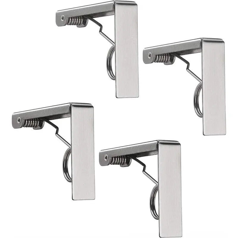 4 pcs Tablecloth Clips Set Stainless Steel Tablecloth Clips Anti-Slip Spring Loaded Tablecloth Holder Wholesale Hub