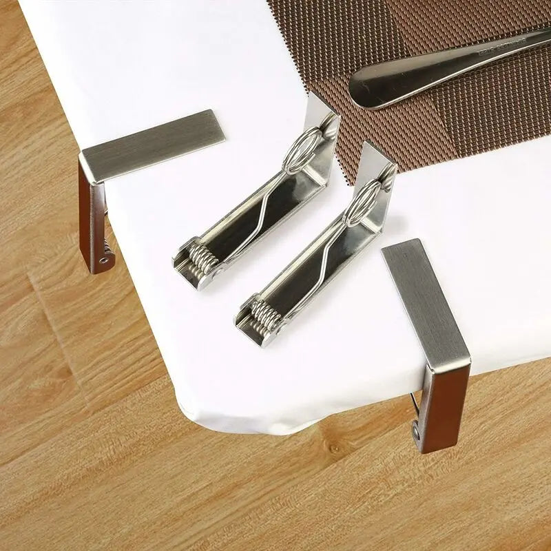 4 pcs Tablecloth Clips Set Stainless Steel Tablecloth Clips Anti-Slip Spring Loaded Tablecloth Holder Wholesale Hub