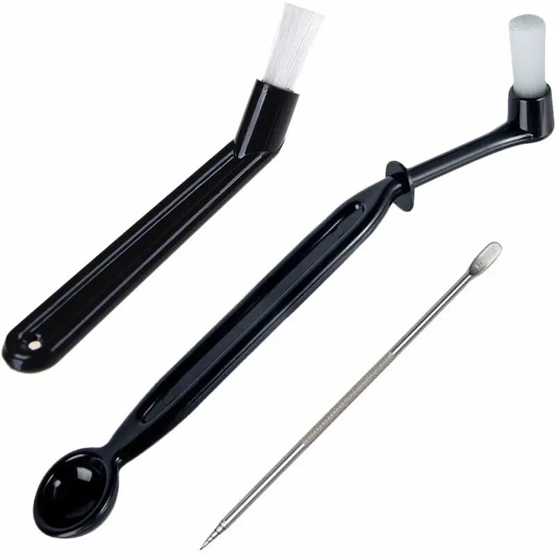 3 Pack Espresso Machine Accessories - Black Cleaning Brushes And Coffee Decorating Brush Wholesale Hub