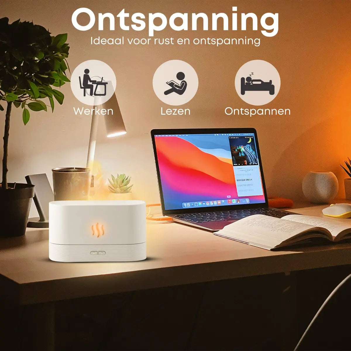 Boostiv Aroma Diffuser - Humidifier - Aromatherapy - Flame Effect - Aroma Diffuser Wholesale Hub