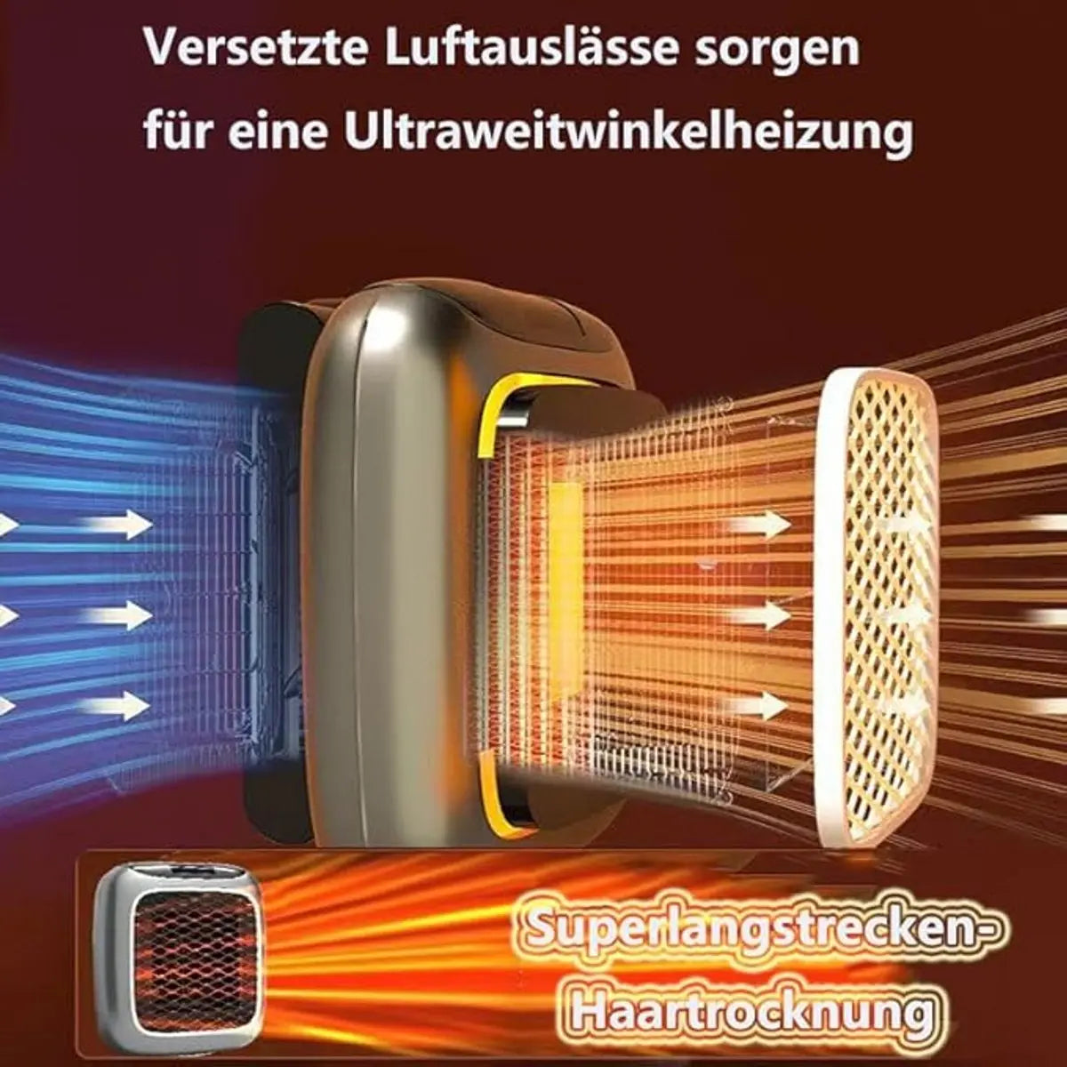 Electric radiators - Rechargeable air heater with remote control, Mini ceramic fan heater, bathroom, energy saving, Quiet heating, 1200W heater with 12-hour timer, thermostat Wholesale Hub