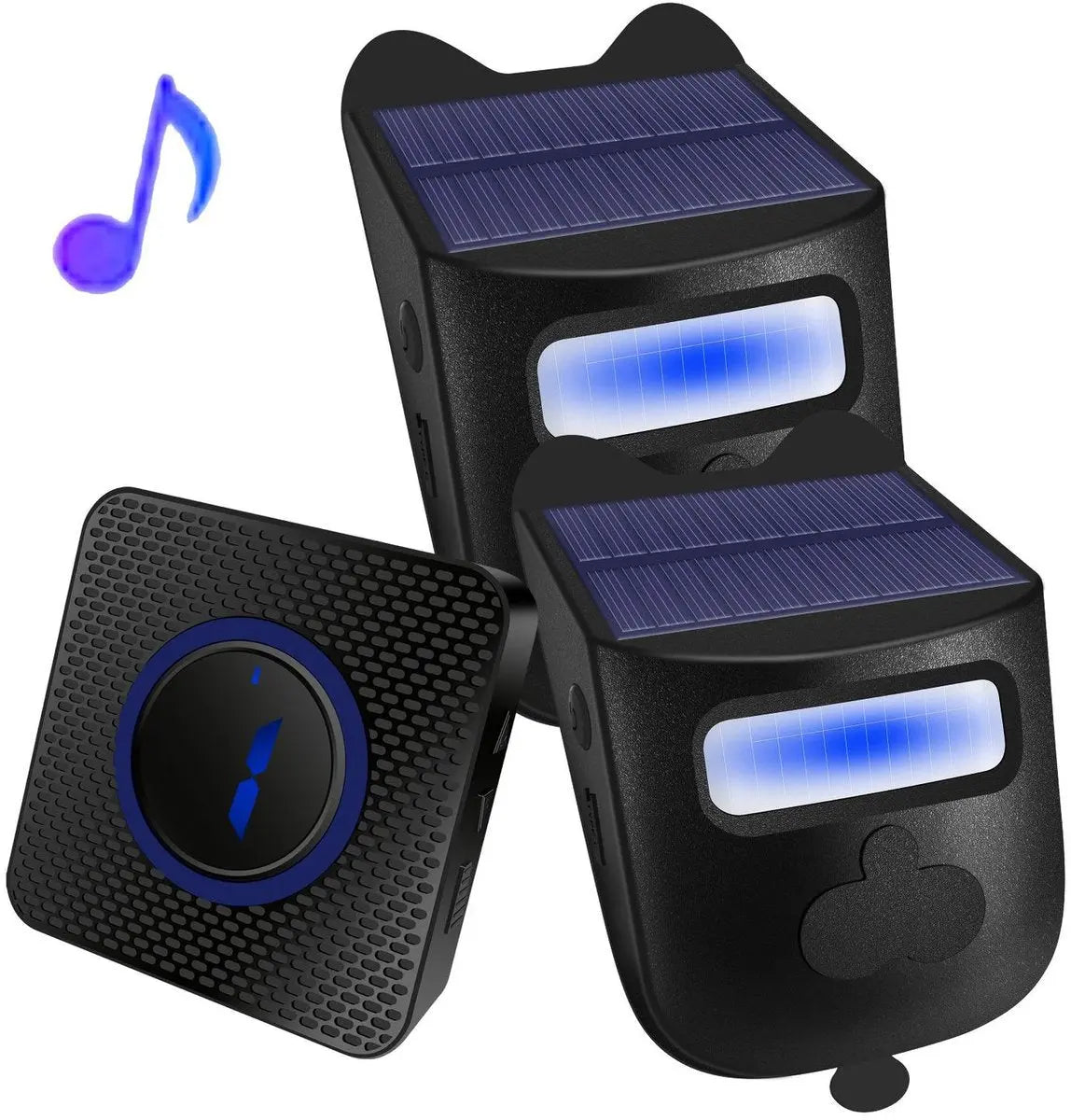 Driveway alarm - Entry detector - Solar driveway alarm - Motion detector - Wireless = Security - Wireless solar driveway alarm - Motion detector - Doorbell - DIY security system - (2 sensors and 1 doorbell) Wholesale Hub