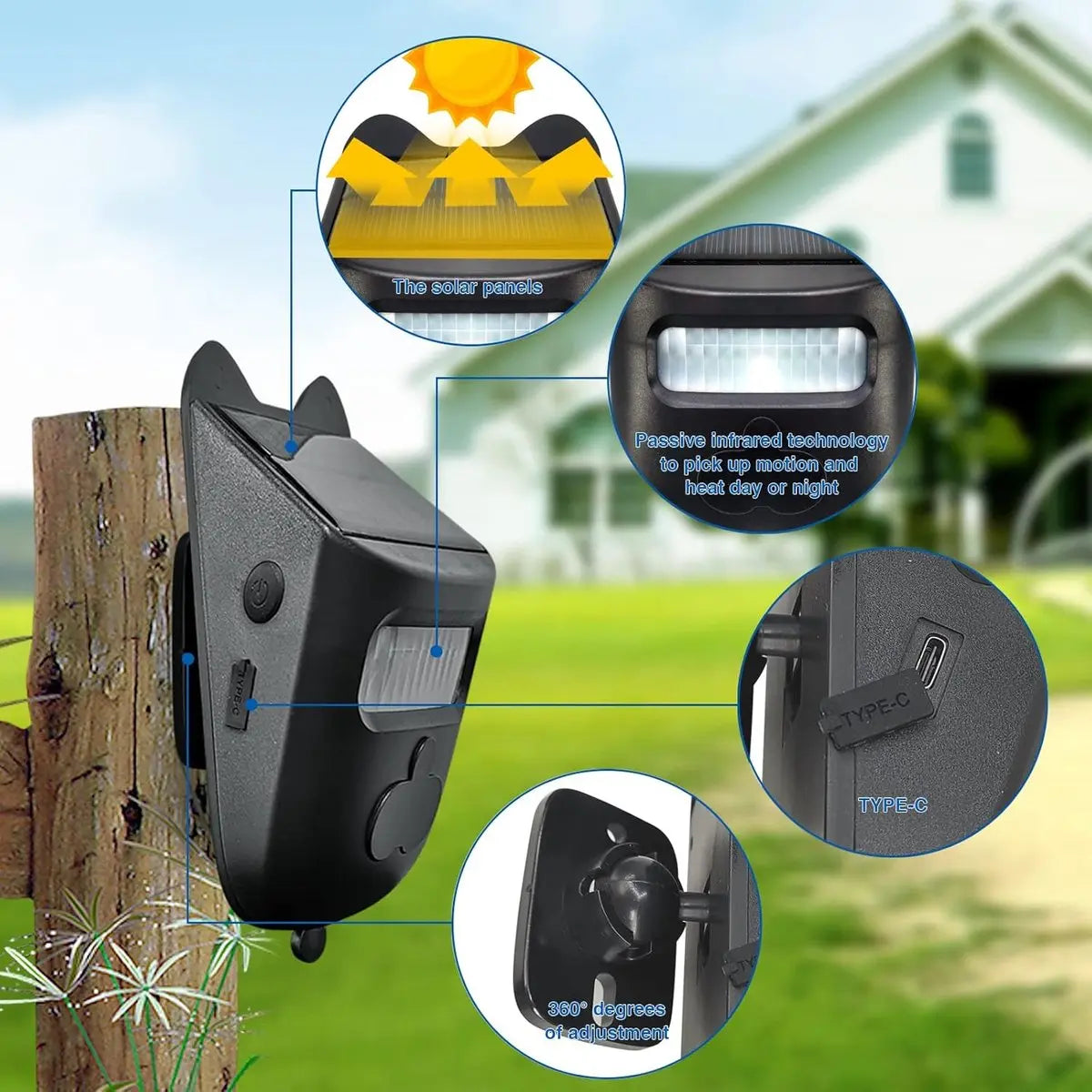 Driveway alarm - Entry detector - Solar driveway alarm - Motion detector - Wireless = Security - Wireless solar driveway alarm - Motion detector - Doorbell - DIY security system - (2 sensors and 1 doorbell) Wholesale Hub
