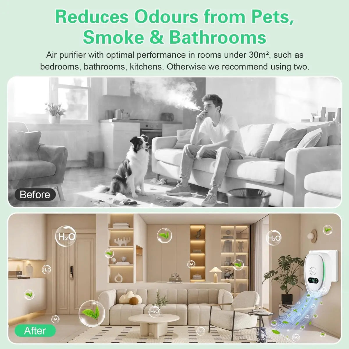 Plug-in Negative Ion Air Purifier (1 pack) - Mini portable negative ion generator for home, quiet deodorizer for pets, bathroom, office, bedroom Wholesale Hub