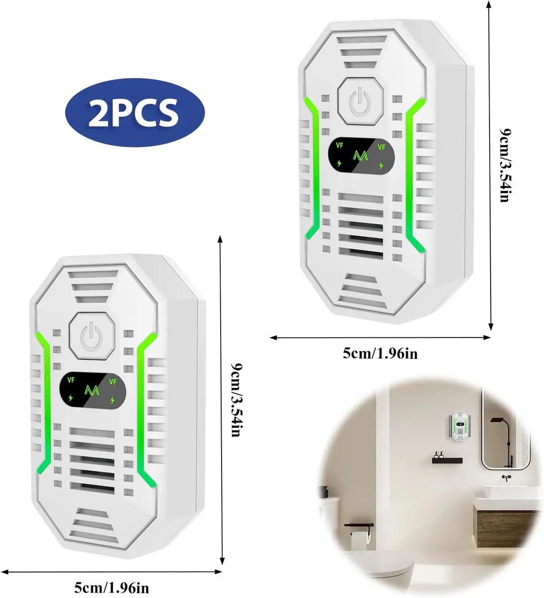 Air purifier - Plug-in negative ion air purifier - Home air purifier - Deodorizer - Ionizer - For pets, bathroom, office, bedroom - Wit Wholesale Hub