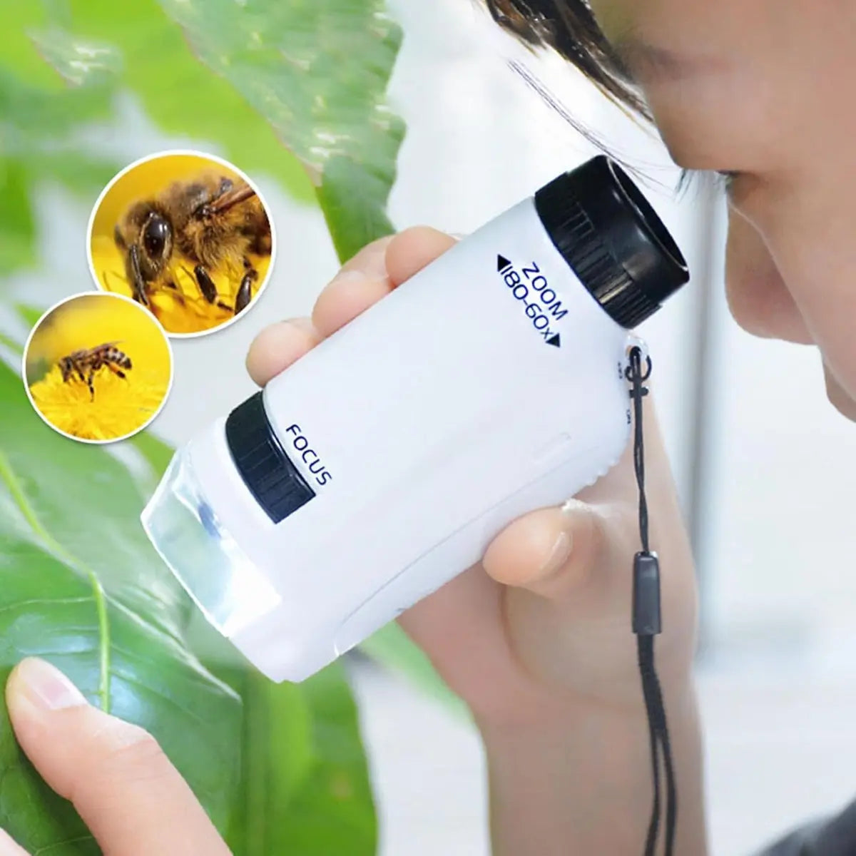 Microscope - Children's Microscope - Portable Pocket Microscope - Mini 60X-180X - Kids Exploration Kit - for Students, Science and Play Wholesale Hub