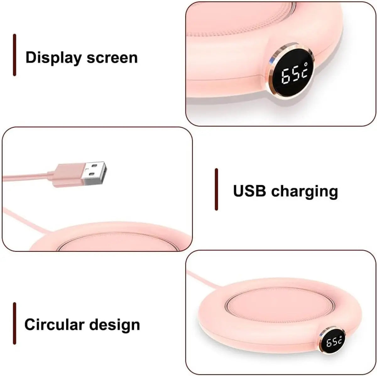 Mug or cup warmer - Heating plate - Coffee cup warmer - Tea cup warmer - Thermal heating plate - Heated coaster - USB coffee warmer for home, office, or desk use - Green Wholesale Hub
