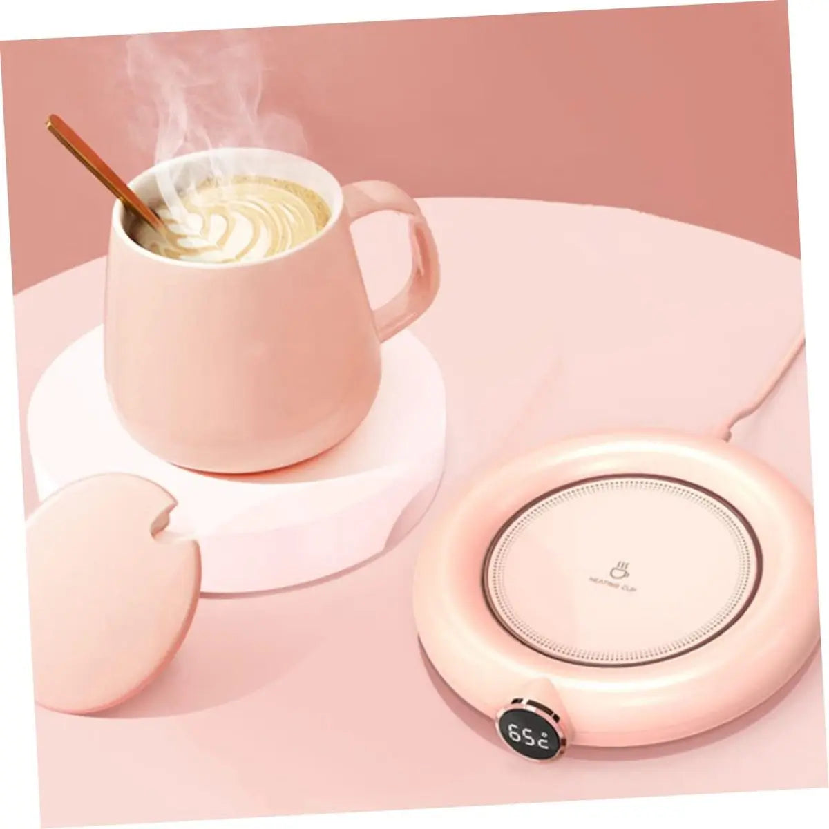 Mug or cup warmer - Heating plate - Coffee cup warmer - Tea cup warmer - Thermal heating plate - Heated coaster - USB coffee warmer for home, office, or desk use - Pink Wholesale Hub