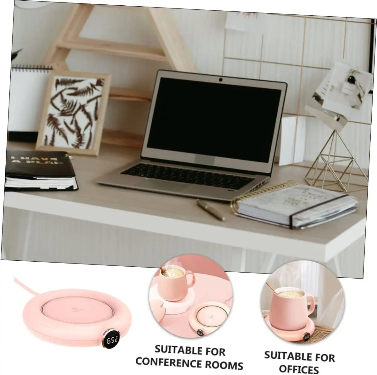 Mug or cup warmer - Heating plate - Coffee cup warmer - Tea cup warmer - Thermal heating plate - Heated coaster - USB coffee warmer for home, office, or desk use - Pink Wholesale Hub