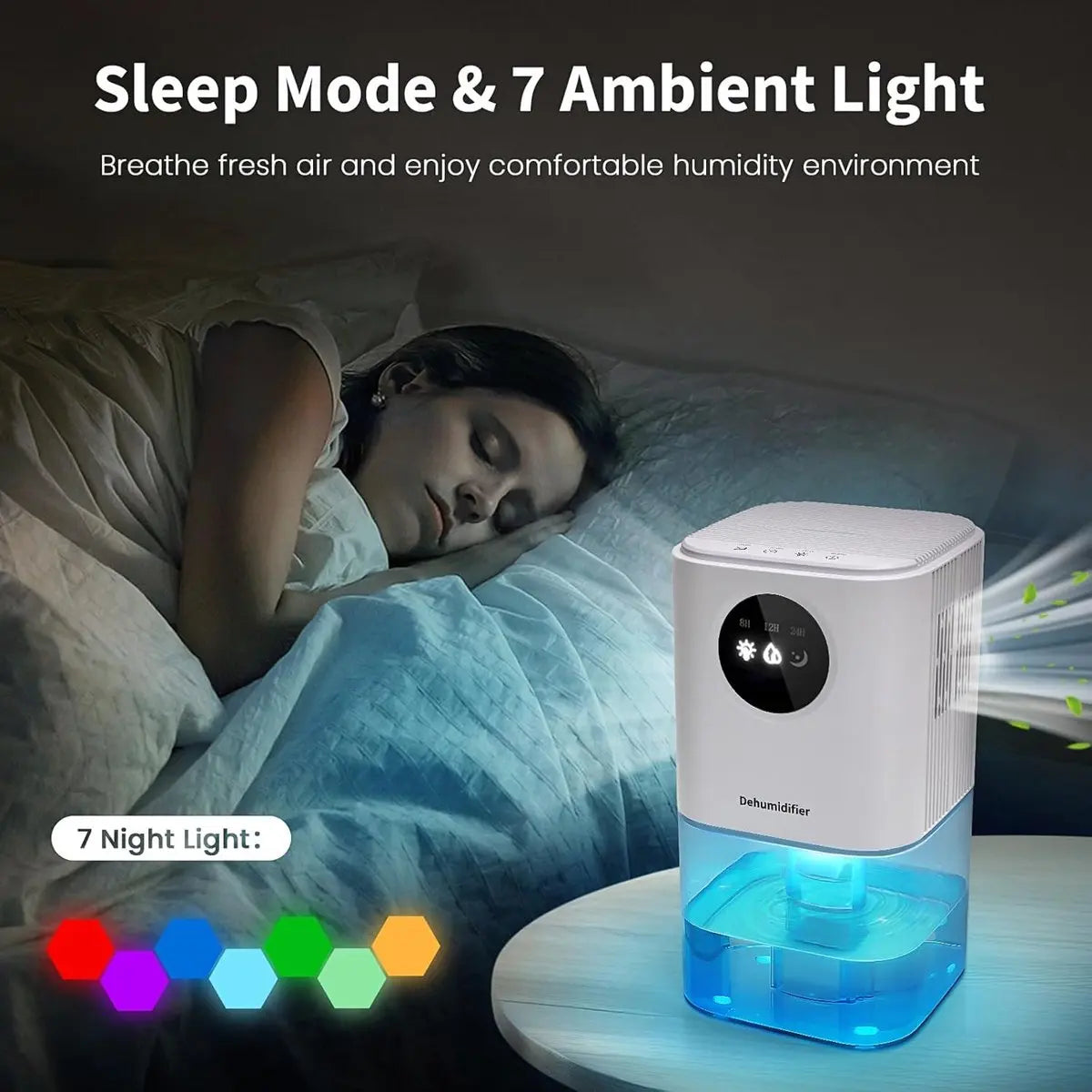 Dehumidifier - Ultra-Quiet Smart Dehumidifier - Home Dehumidifier - Ultra-Quiet Portable Dehumidifier - For Drying Laundry - Dehumidifies Bedrooms, Bathrooms, Wardrobes, and Caravans - White Wholesale Hub