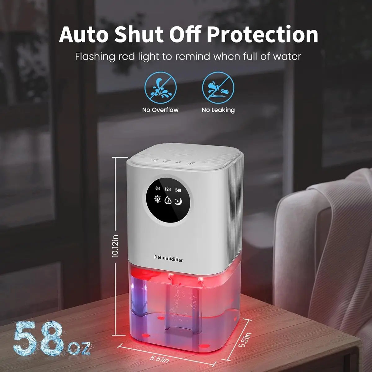 Dehumidifier - Ultra-Quiet Smart Dehumidifier - Home Dehumidifier - Ultra-Quiet Portable Dehumidifier - For Drying Laundry - Dehumidifies Bedrooms, Bathrooms, Wardrobes, and Caravans - White Wholesale Hub