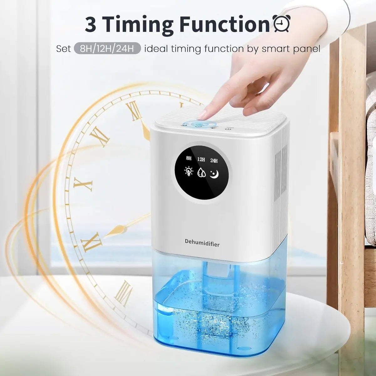 Dehumidifier - Ultra-Quiet Smart Dehumidifier - Home Dehumidifier - Ultra-Quiet Portable Dehumidifier - For Drying Laundry - Dehumidifies Bedrooms, Bathrooms, Wardrobes, and Caravans - White Wholesale Hub