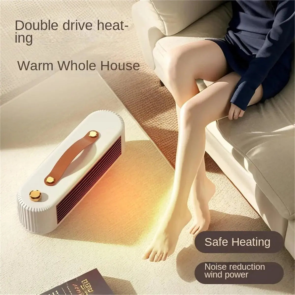 Auxiliary heater, small solar electric heater for home, office or workspace use (White) Wholesale Hub