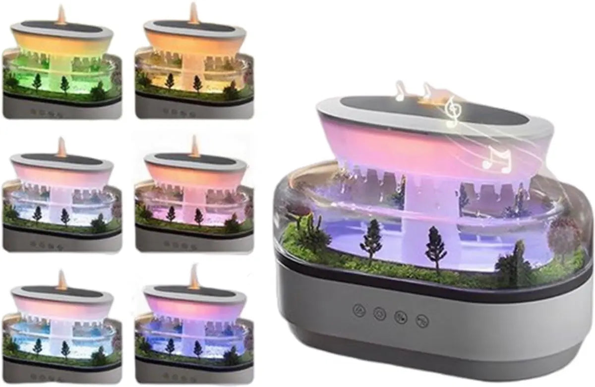 Humidifiers - Aromatherapy Humidifier - Bedroom Humidifier - With 7-Color Night Light and Music - Raindrop Landscape Humidifier - Aroma Diffuser for Essential Oils - Humidifier - Air Humidifier - Wit Wholesale Hub