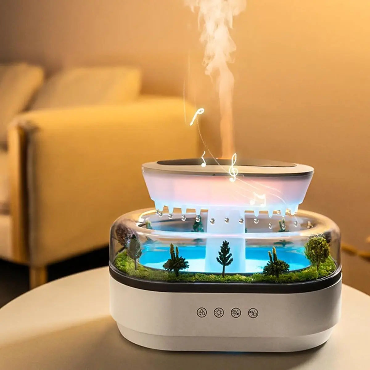 Humidifiers - Aromatherapy Humidifier - Bedroom Humidifier - With 7-Color Night Light and Music - Raindrop Landscape Humidifier - Aroma Diffuser for Essential Oils - Humidifier - Air Humidifier - Wit Wholesale Hub