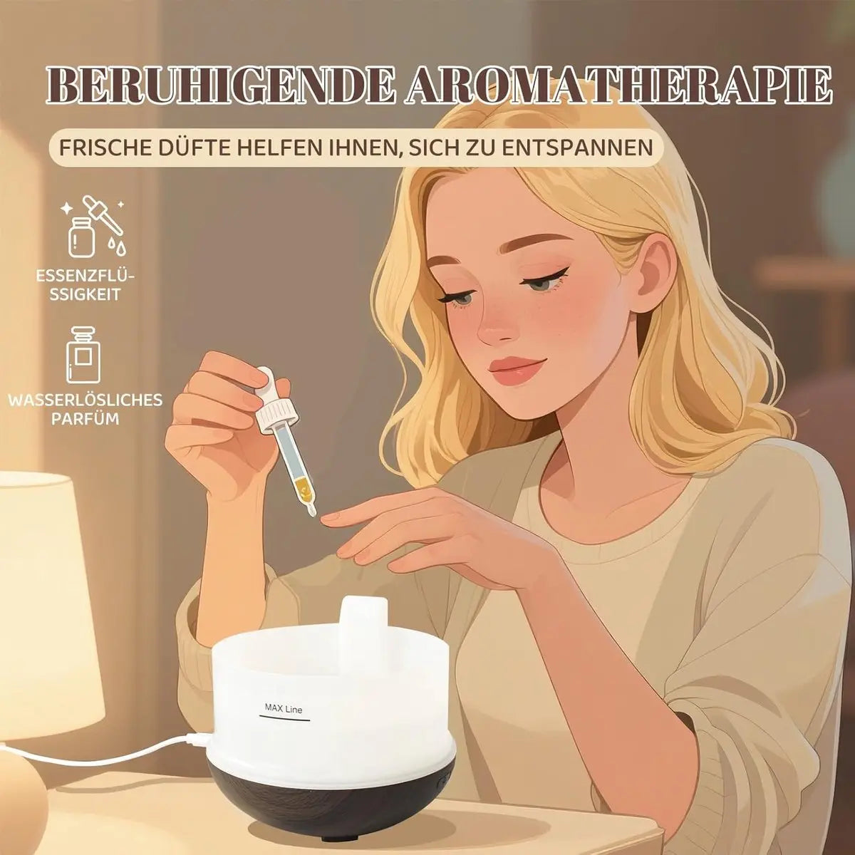 Humidifiers - Aromatherapy Humidifier - 300ml Diffuser - Air Humidifier - Room Humidifier - 7-Color LED - Light and Automatic Shut-Off - Essential Oil Diffuser for Home and Office (Dark) Wholesale Hub
