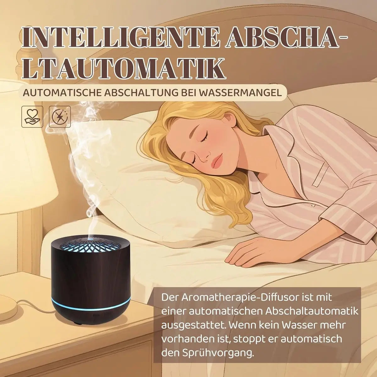 Humidifiers - Aromatherapy Humidifier - 300ml Diffuser - Air Humidifier - Room Humidifier - 7-Color LED - Light and Automatic Shut-Off - Essential Oil Diffuser for Home and Office (Dark) Wholesale Hub