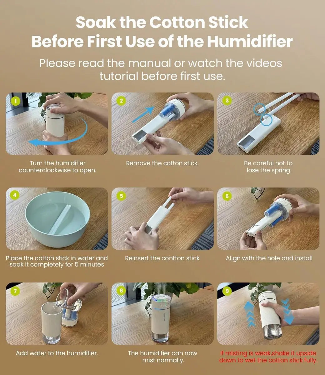 Humidifiers - Air humidifier - Bedroom humidifier - Mini desktop humidifier for travel, office, or children's room - Wit Wholesale Hub