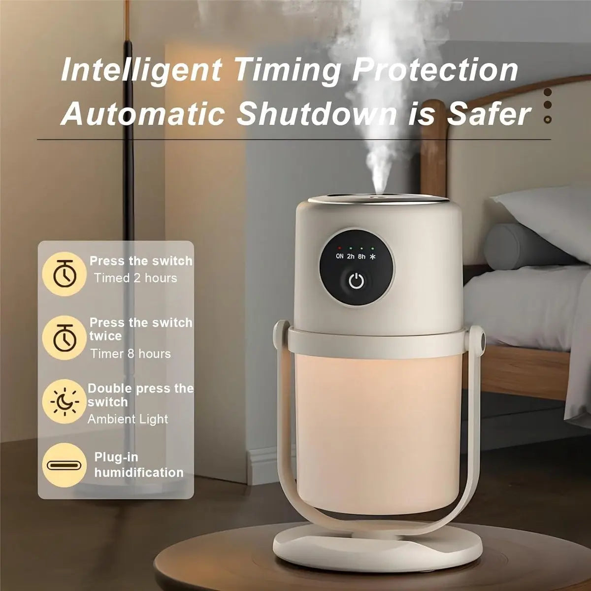 Humidifiers - Bedroom Humidifier - Cool Mist Humidifier - 280ml USB Desktop Humidifier with Night Light for Bedroom - Quiet Operation - Automatic Shut-Off - Timer Wholesale Hub