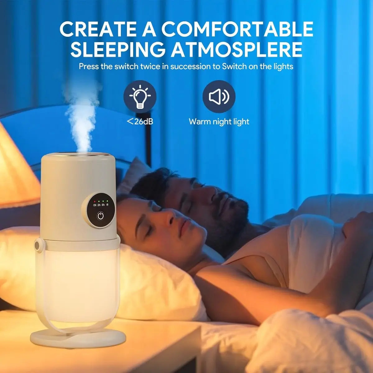 Humidifiers - Bedroom Humidifier - Cool Mist Humidifier - 280ml USB Desktop Humidifier with Night Light for Bedroom - Quiet Operation - Automatic Shut-Off - Timer Wholesale Hub