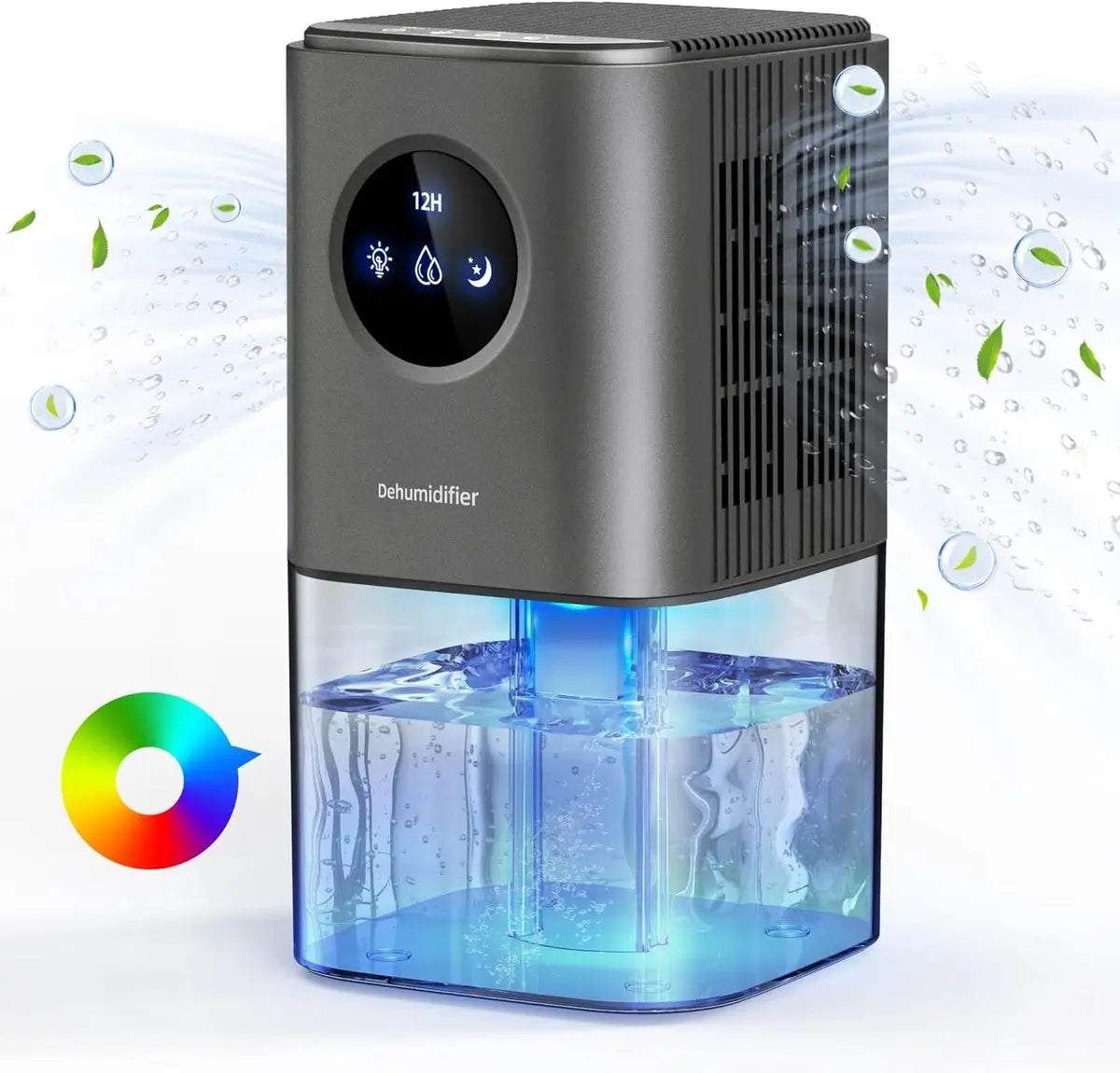 Dehumidifier - Intelligent Ultra - Silent Dehumidifier - Ultra-Quiet Portable Dehumidifier - For Drying Laundry - Dehumidifies Bedrooms, Bathrooms, Wardrobes, and Caravans - Black Wholesale Hub