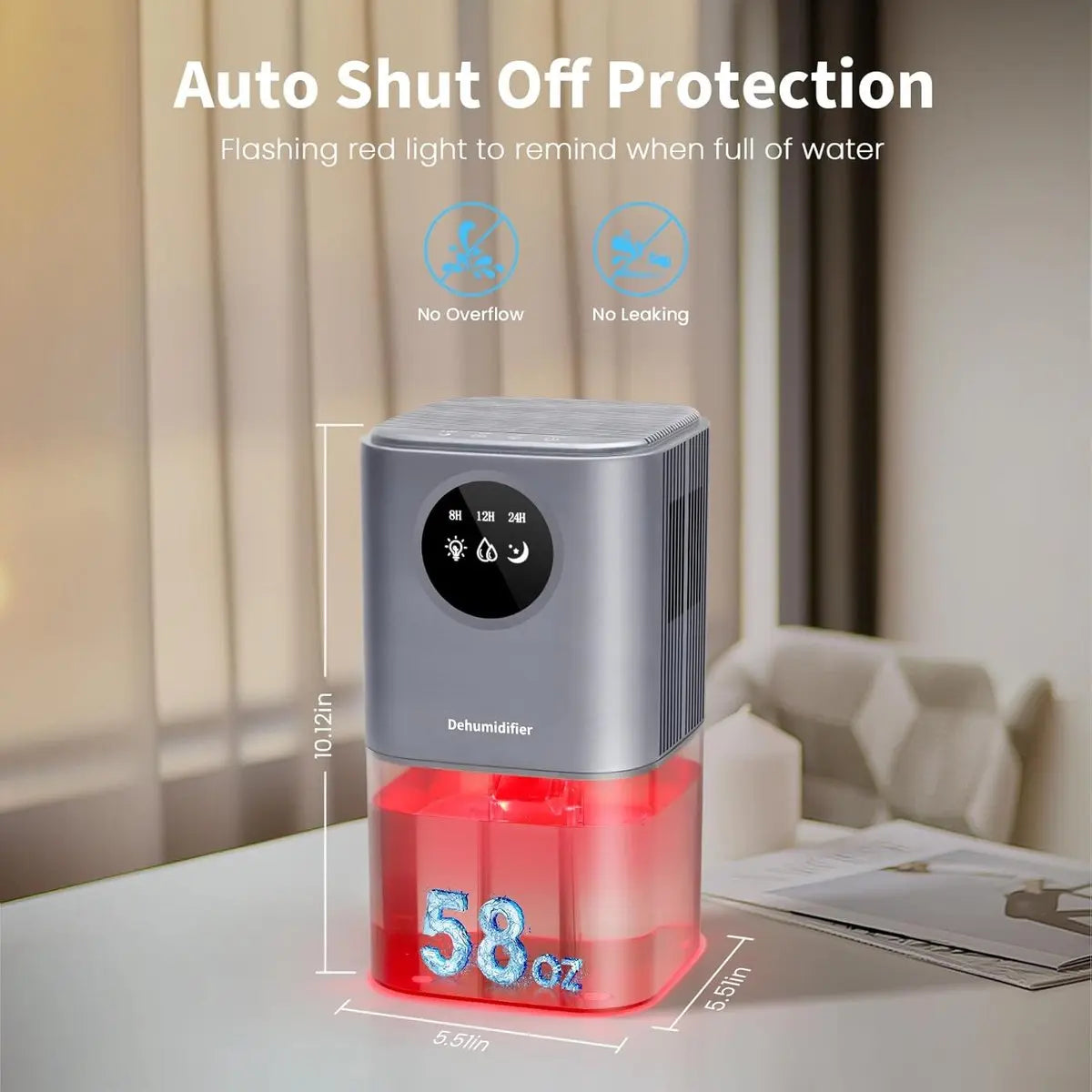 Dehumidifier - Intelligent Ultra - Silent Dehumidifier - Ultra-Quiet Portable Dehumidifier - For Drying Laundry - Dehumidifies Bedrooms, Bathrooms, Wardrobes, and Caravans - Black Wholesale Hub