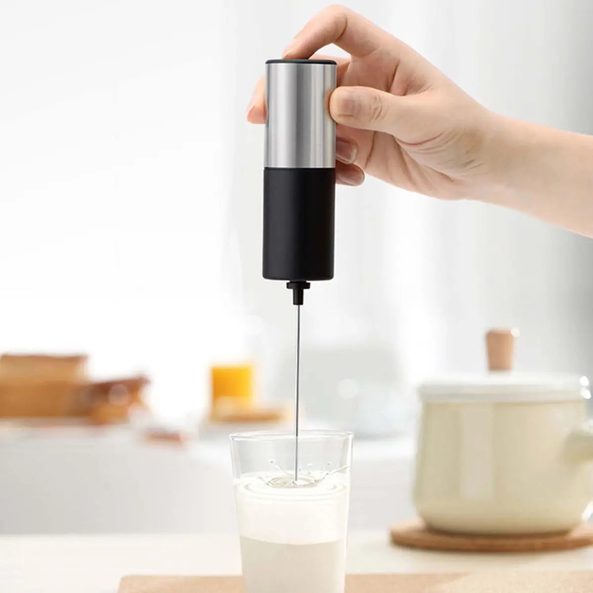Milk Frother - Milk Frother - Manual Milk Frother - Electric Milk Frother - Milk Frother with Stand - Portable Beverage Mixer - Efficient Foaming Lance - Professional Whisk - Create the Perfect Coffee Foam Wholesale Hub
