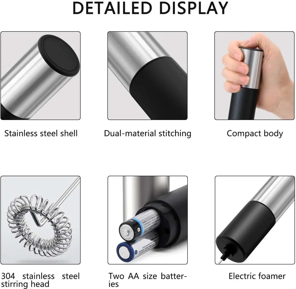 Milk Frother - Milk Frother - Manual Milk Frother - Electric Milk Frother - Milk Frother with Stand - Portable Beverage Mixer - Efficient Foaming Lance - Professional Whisk - Create the Perfect Coffee Foam Wholesale Hub