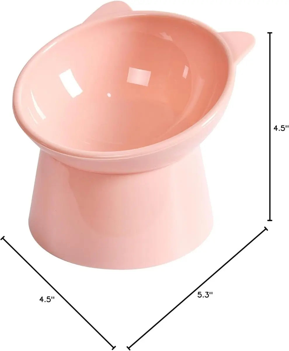 Cat bowl - Non-slip feeder - Tilting bowl - Anti-vomiting - Angled design - Blue - Perfect for cats - Indoor use - Pet accessories - Pink Wholesale Hub