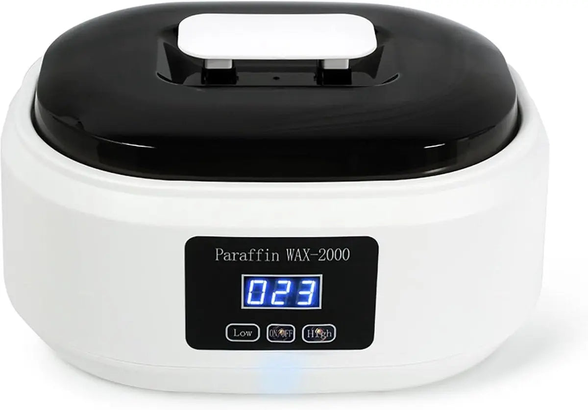 Paraffin wax warmer - Candle wax melting pot with handle and heat-insulating plate - Fast and adjustable heating - 2 speeds - Large 2000ml capacity and easy to use - For skin treatment (Wit) Wholesale Hub