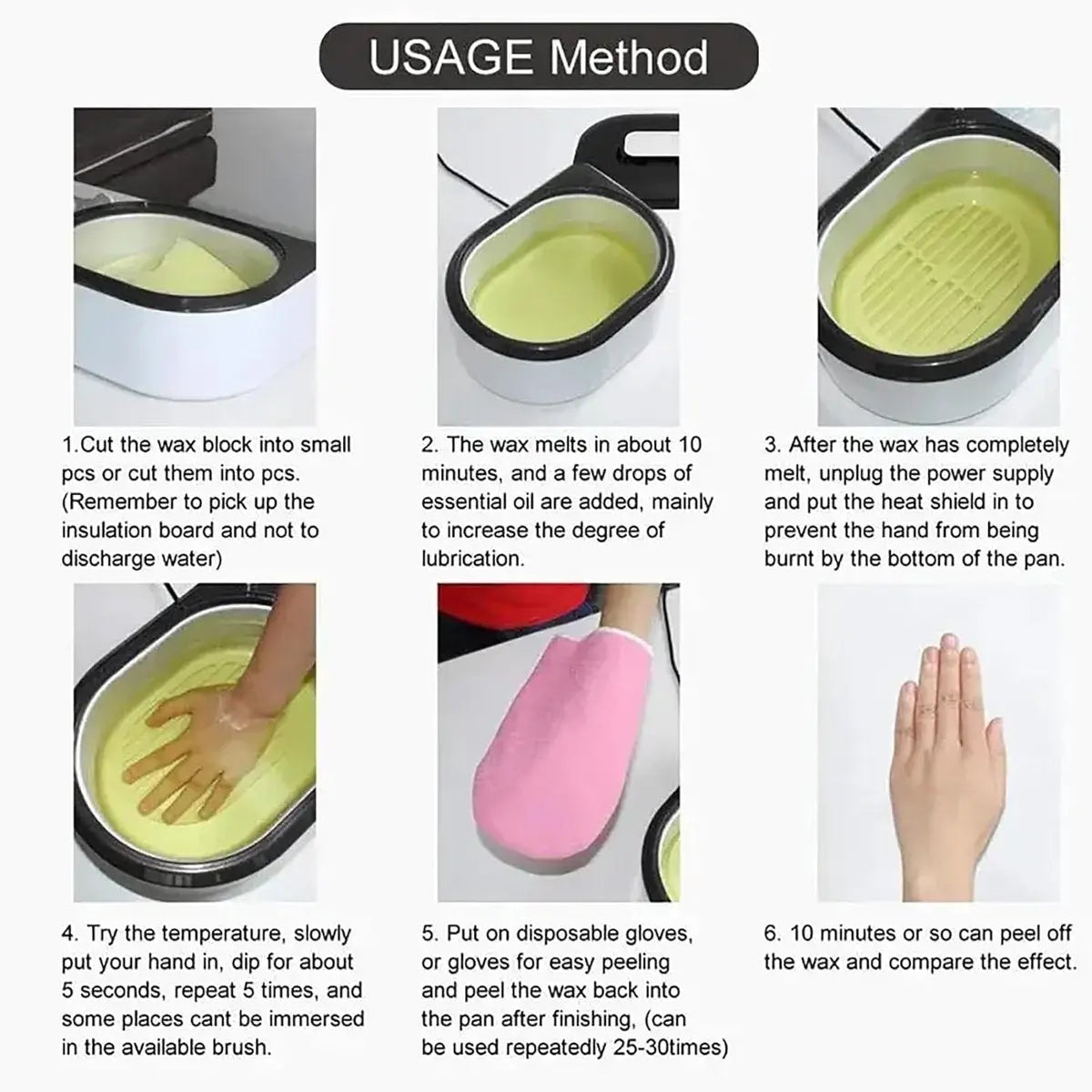 Paraffin wax warmer - Candle wax melting pot with handle and heat-insulating plate - Fast and adjustable heating - 2 speeds - Large 2000ml capacity and easy to use - For skin treatment (Wit) Wholesale Hub