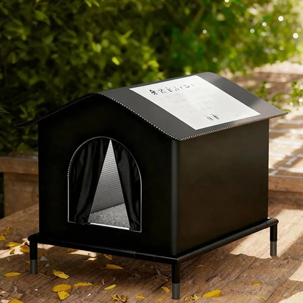 1 Pack Waterproof Insulated Outdoor Cat House for Homeless Cats and Small Animals, 36 x 36 x 36cm, Black Wholesale Hub