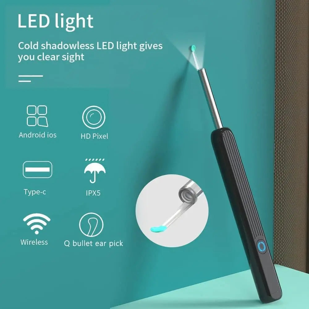 Smart Ear Cleaner with 1296P HD Camera, Wireless Earwax Removal with WiFi Endoscope, Safe Inspection and Intelligent Temperature Control, White Wholesale Hub