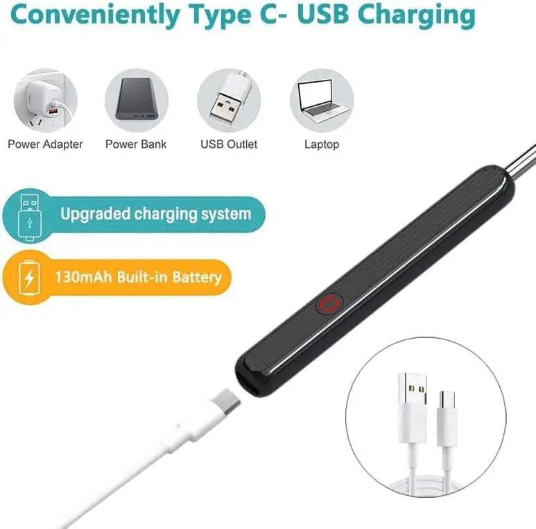 Smart Ear Cleaner with 1296P HD Camera, Wireless Earwax Removal with WiFi Endoscope, Safe Inspection and Intelligent Temperature Control, White Wholesale Hub