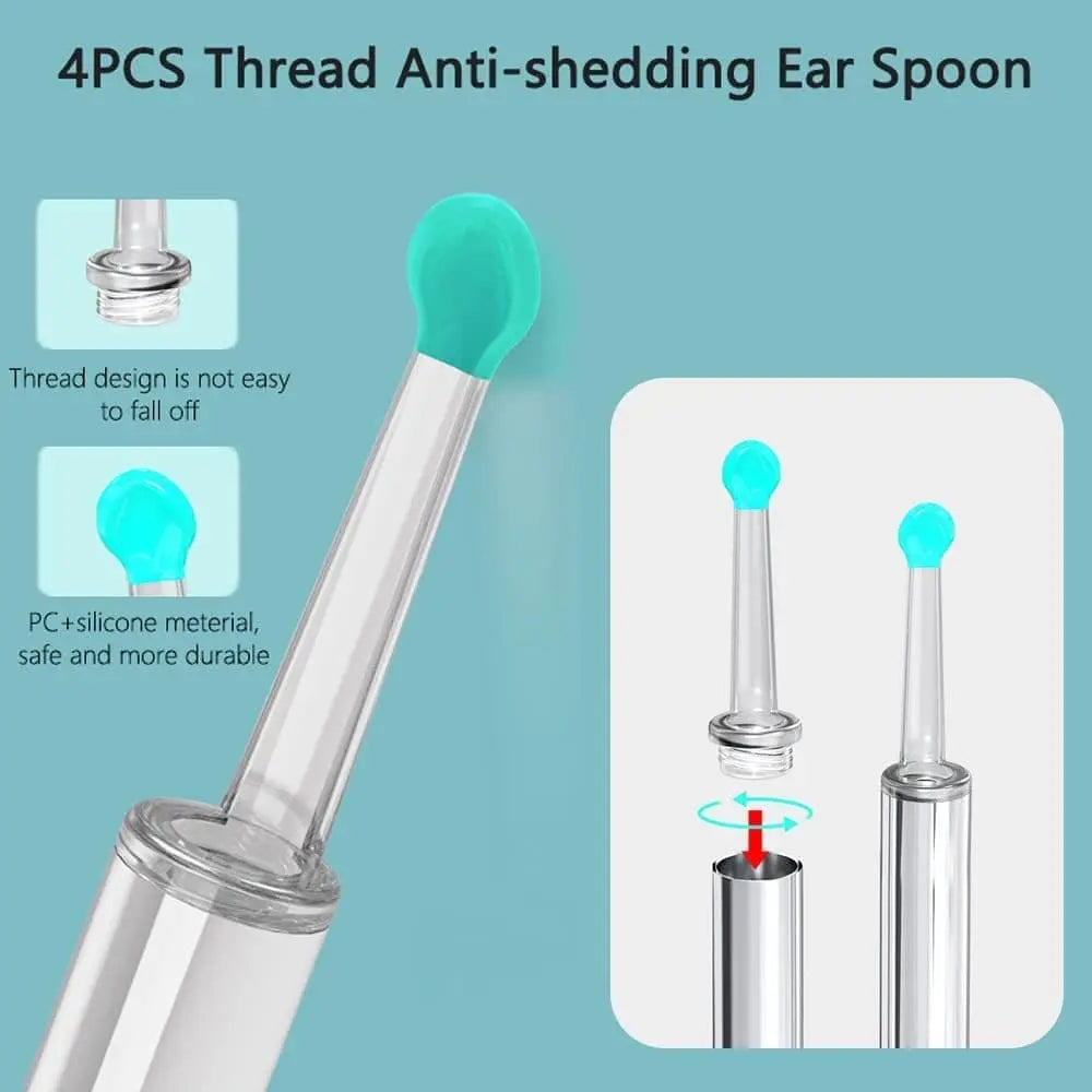 Smart Ear Cleaner with 1296P HD Camera, Wireless Earwax Removal with WiFi Endoscope, Safe Inspection and Intelligent Temperature Control, White Wholesale Hub
