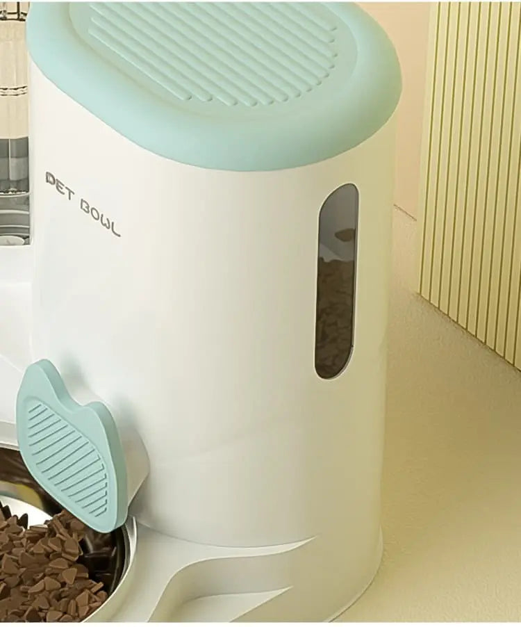 2-in-1 Automatic Cat Feeder and Water Dispenser for Pets, Compatible with Cats and Dogs, Green Wholesale Hub